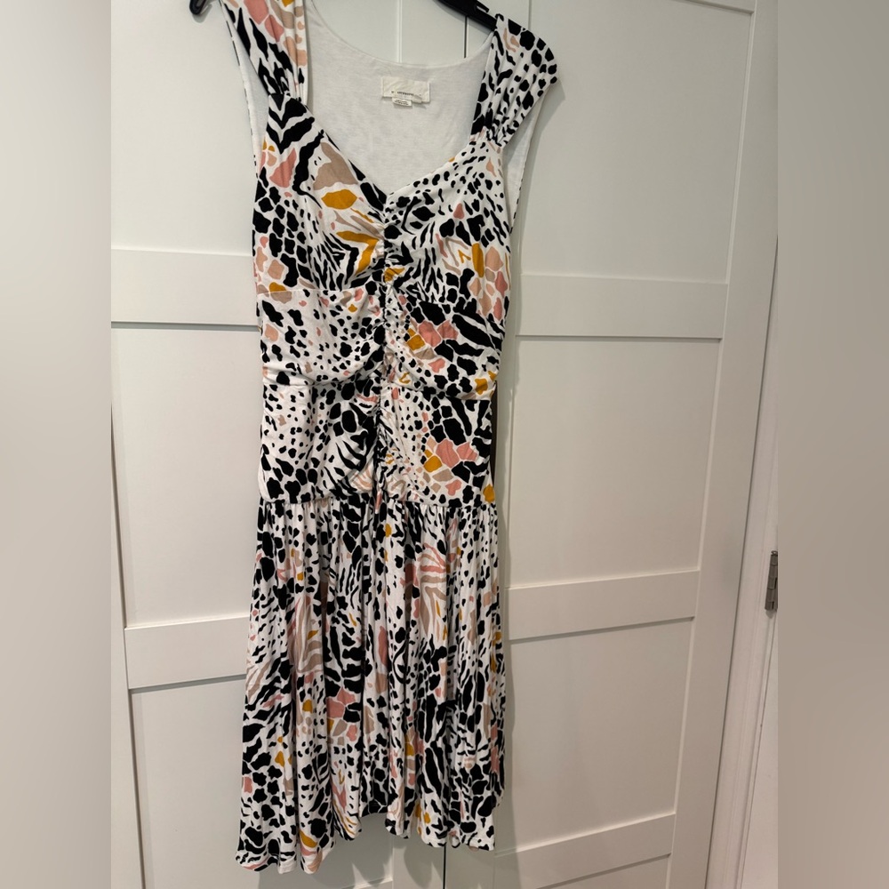 Anthropologie Multicolor Abstract Midi Dress; small
